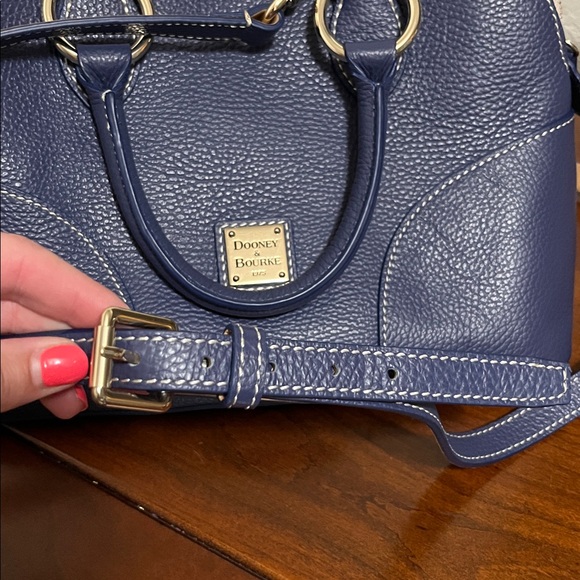 Dooney & Bourke Royal Blue Leather Satchel and Pouch - Picture 9 of 9